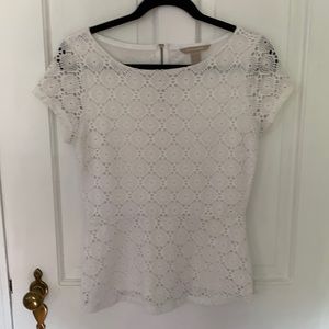 Banana republic. White peplum blouse. Size 6.